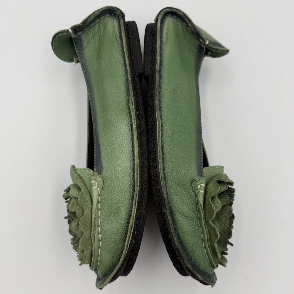 L’Artiste Spring Step Dezi Green Leather Rose Flower Flats Women EU 40 US 9 - Picture 10 of 11